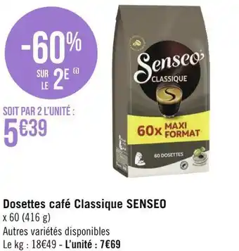 Géant Casino Senseo dosettes café classique offre