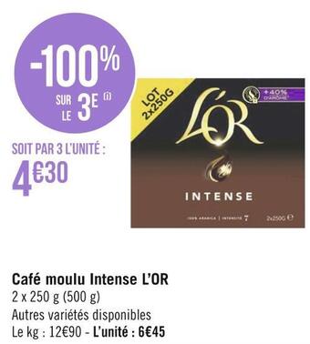 Géant Casino L’or café moulu intense offre