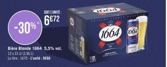Géant Casino 1664 bière blonde 1664 5,5% vol. offre
