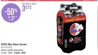 Géant Casino Pepsi pepsi max zéros sucres offre