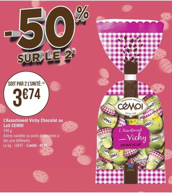 Cemoi l’assortiment vichy chocolat au lait