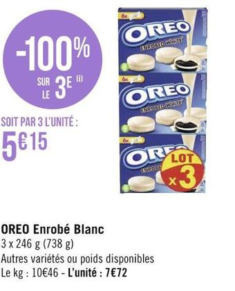 Géant Casino Oreo oreo enrobé blanc offre