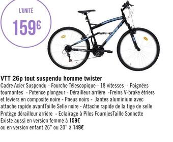 Géant Casino Vtt 26p tout suspendu homme twister offre
