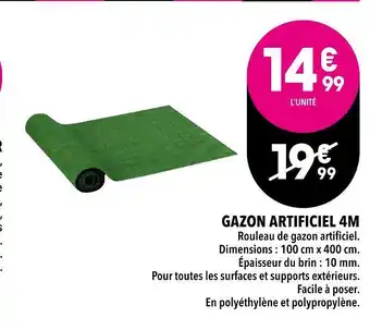 Gazon artificiel 4m