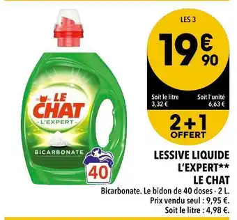 Supeco Le chat lessive liquide l’expert offre