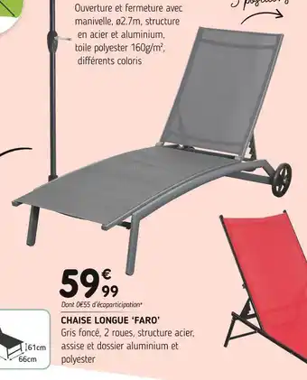 Chaise longue ‘faro’