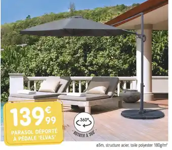 L'incroyable Parasol déporté à pédale ‘elvas’ offre