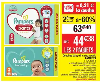 Migros Couches Baby-Dry Mega Pack offre