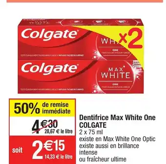 Migros Dentifrice Max White One offre