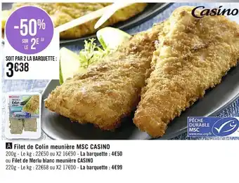 Filet de colin Meunière MSC Casino