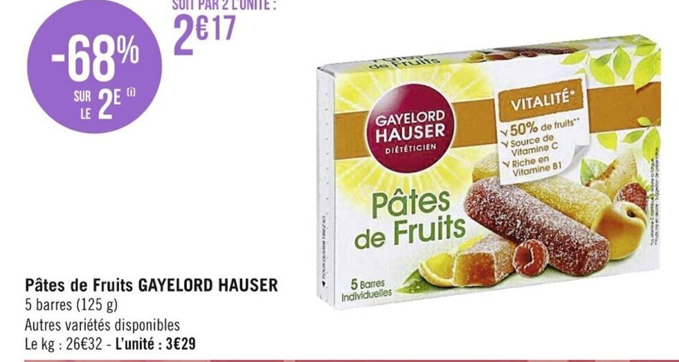 Promo Pâtes de Fruits Gayelord Hauser chez Casino Supermarchés