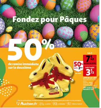 Auchan Lapin or lait lindt offre