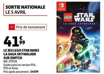 Auchan Le jeu lego star wars la saga skywalker sur switch offre