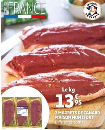 Auchan 3 Magrets de canard maison montfort offre