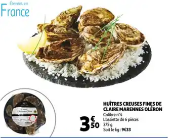 Auchan Huîtres creuses fines de claire marennes oléron offre