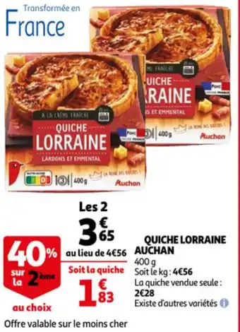 Auchan Quiche lorraine auchan offre