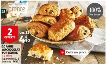 Auchan 10 Pains au chocolat pur beurre offre