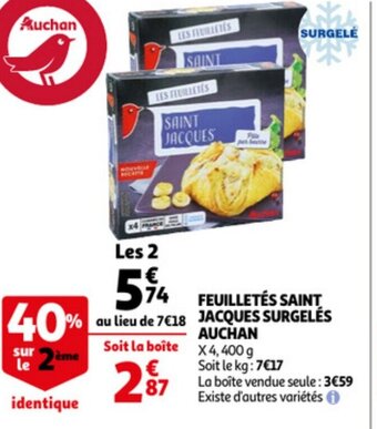 Auchan Feuilletés saint jacques surgelés auchan offre