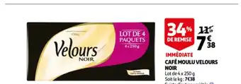 Auchan Café moulu velours noir offre