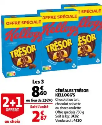 Auchan Céréales trésor kellogg's offre