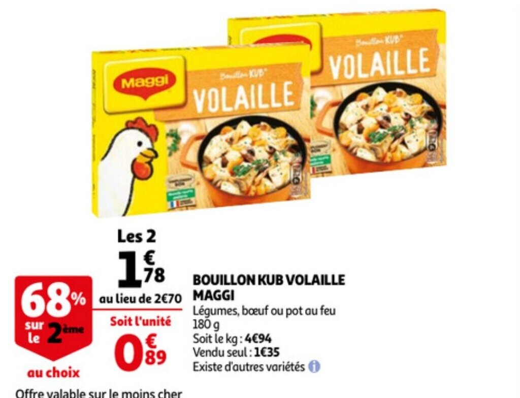 Promo Bouillon kub volaille Maggi chez Auchan