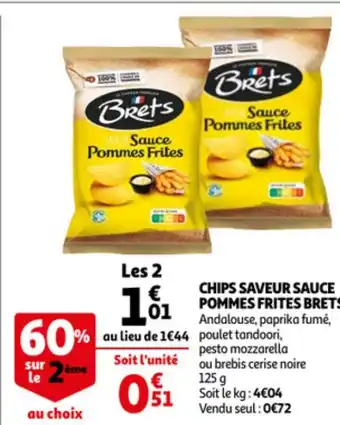 Auchan Chips saveur sauce pommes frites brets offre
