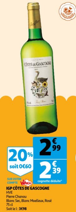 Auchan IGP Côtes de gascogne offre