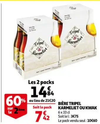 Auchan Bière tripel karmeliet ou kwak offre