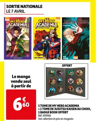 Auchan 1 Tome de my hero academia offre