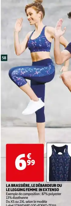 Auchan La brassière Le débardeur ou legging femme in extenso offre
