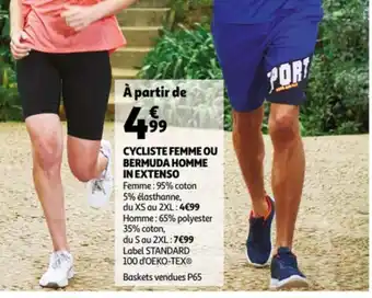 Auchan Cycliste femme ou bermuda homme in extenso offre