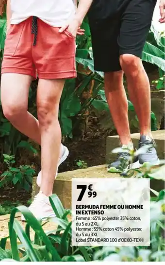 Auchan Bermuda femme ou homme in extenso offre