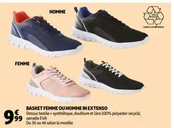 Auchan Basket femm ou homme in extenso offre