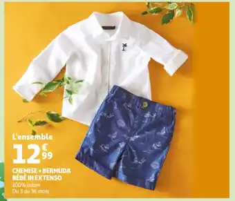 Auchan Chemise + Bermuda bébé in extenso offre