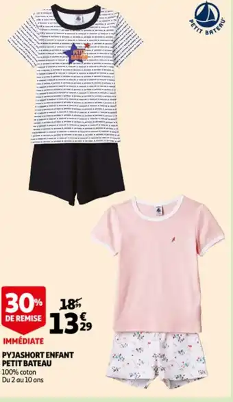 Auchan Pyjashort enfant petit bateau offre