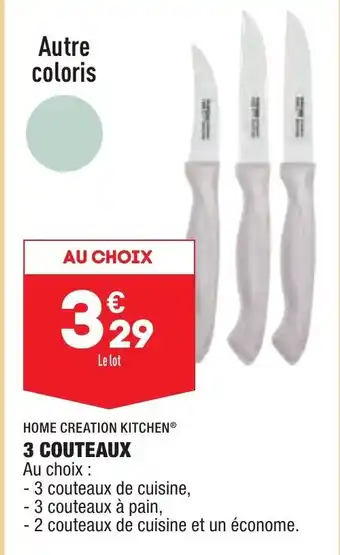 ALDI 3 Couteaux offre