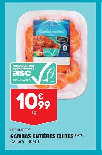 ALDI Gambas Entiéres Cuites offre