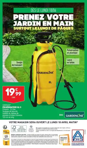 ALDI Pulvérisateur 8L offre
