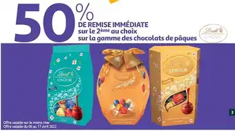 Auchan Lindt bon plan sur la gamme des chocolats de pâques lindt offre