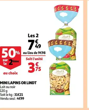 Auchan Lindt mini lapins or offre