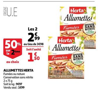 Auchan Herta allumettes offre