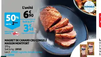 Auchan Maison montfort magret de canard cru congelé offre