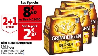 Auchan Grimbergen bière blonde offre