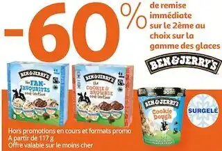 Auchan Ben and jerry's bon plan sur la gamme des glaces ben and jerry's offre