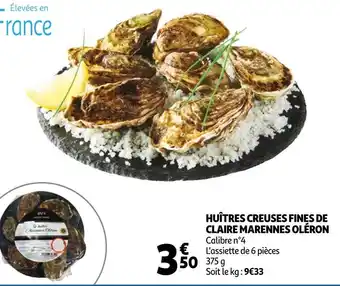 Auchan Marennes oléron huîtres creuses fines de claire marennes oléron offre