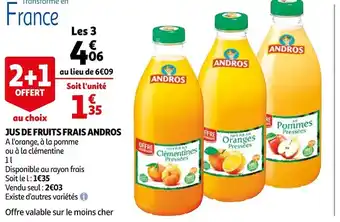 Auchan Andros jus de fruits frais offre