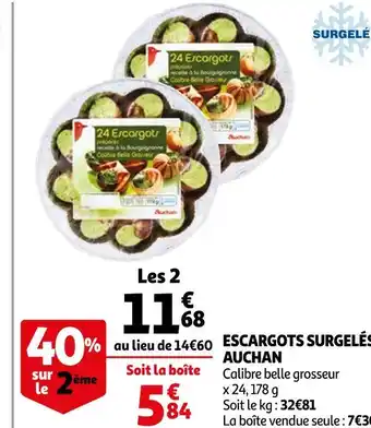 Auchan Auchan escargots surgelés offre
