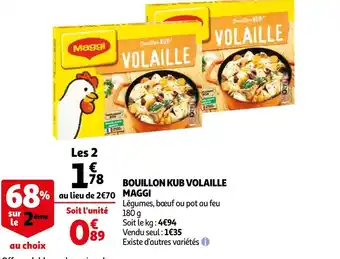 Auchan Maggi bouillon kub volaille offre