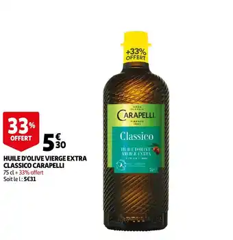 Auchan Carapelli huile d'olive vierge extra classico offre