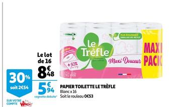 Auchan Le trèfle papier toilette offre